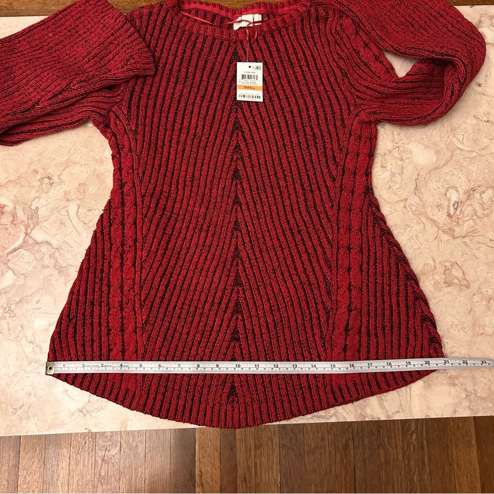NWT Style & Co. Cable Knit Sweater Red - Picture 16 of 16